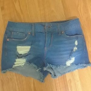 Ripped jean shorts